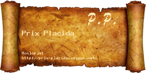Prix Placida névjegykártya